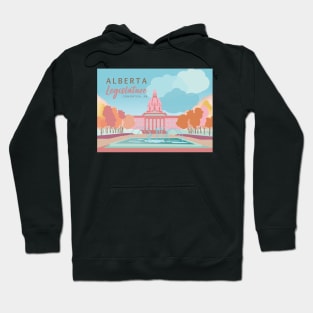 Alberta Legislature Edmonton, AB Canada Illustration Vintage Style Hoodie